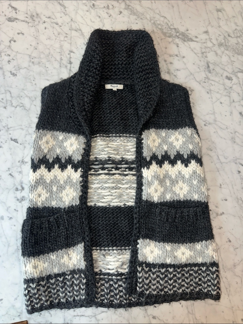 Madewell Charcoal Chunky Knit Vest